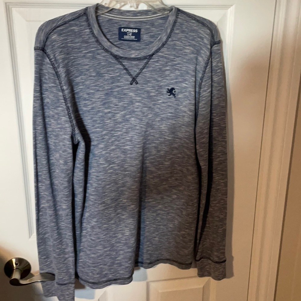 Blue men’s express large waffleknit long sleeve